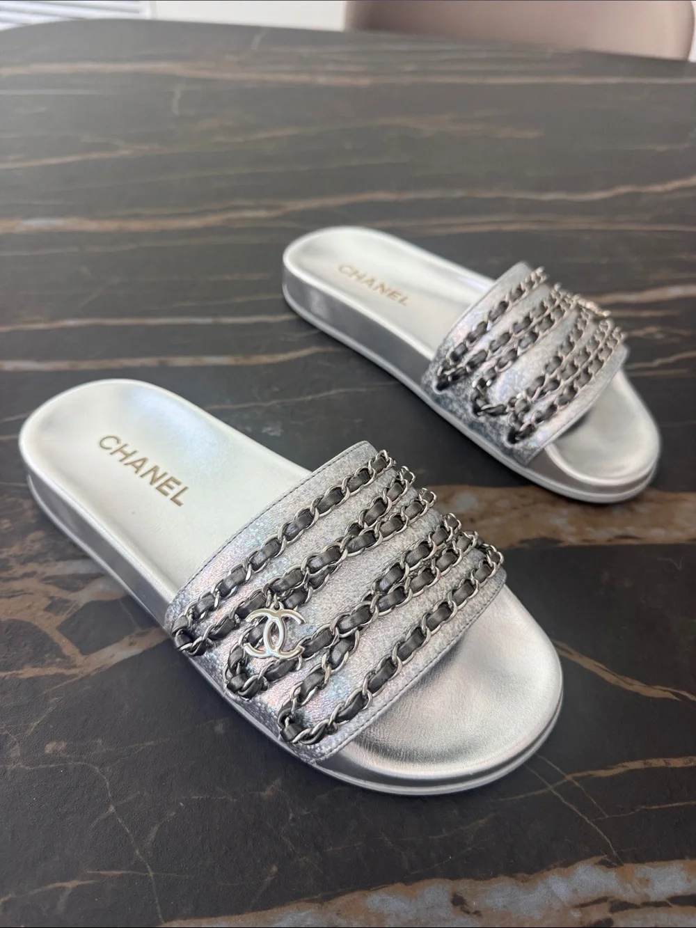 CHANEL slide sandals